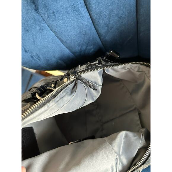 Coach Shoulder Bag Purse Tri Color Signature Alexandra Satchel Black Grey - Picture 16 of 16